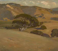 Burton Shepard Boundey, California oaks, oil on canvas affixed to board