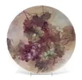 Franz Bischoff, Purple and green grapes on the vine, 1905, porcelain plaque