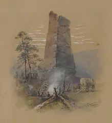 Encampment by Herman Wendelborg Hansen, 1885, watercolor and gouache on paper, offered Nov 2014