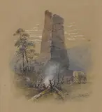 Herman Wendelborg Hansen, Encampment, 1885, watercolor and gouache on paper