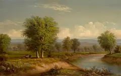 Harvey O. Young, Tuolumne River, 1869, oil on canvas