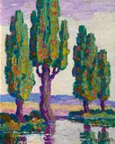Birger Sandzén, Poplars (along a river)