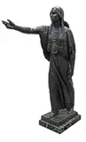 American School, Sacajawea, cast from a model by Cyrus Dallin, bronze with light brown patina on a marble base
