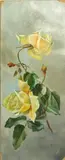 Alice Brown Chittenden, Yellow roses, oil on paperboard