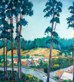 Thomas Kenneth Enman, Tall pines of Cambria, 1988, oil on canvas
