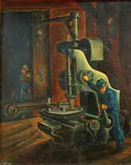 Manufacture by Mordi Gassner, 1938, oil on canvas, offered Nov 2014