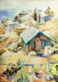 Edouard Vysekal, Overlooking the sea, watercolor on paper