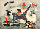 Franz Walter Bergmann, Surrealist fantasy, watercolor, gouache and pencil on paper