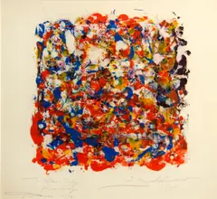 Untitled by Hans Burkhardt, 1984, acrylic and monoprint on paper, sold Nov 2014