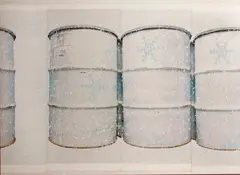 Deborah Oropallo, Soap Flakes, 2000, iris print and oil collage on canvas