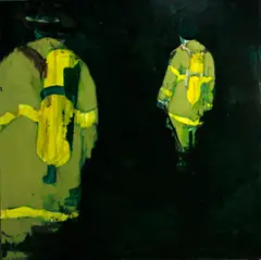 Timothy Lynn, Firemen in Green, 1994, acrylic on canvas