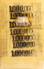 Deborah Oropallo, Untitled (Number), 1991, Color woodcut and etching on Fabriano paper