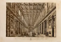 Antonio Sarti, Architectural Interior Scenes, 1825; 1826, Two etchings on handmade paper