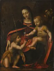 Bernardino Luini, The Virgin and Child with the infant St. John the Baptist, oil on panel