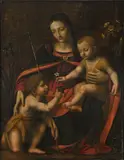 Bernardino Luini, The Virgin and Child with the infant St. John the Baptist, oil on panel