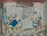 called il Cigoli Lodovico Cardi, Christ in the House of Simon the Pharisee, pencil, watercolor and gouache