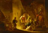 Benjamin Gerritsz Cuyp, Brigands raiding a family home, oil on panel