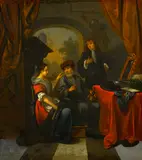 Bernardus van Schijndel, Figures in an interior, oil on canvas