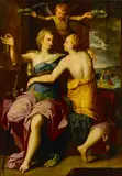 Jacob de Backer, Justice and Peace, oil on panel