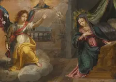 The Annunciation by Jacques Stella, oil on copper, offered Sep 2014