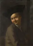 Étienne Jeaurat, A portrait of a young boy, oil on canvas