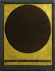 Blood Circle by Eric Orr, 1988, oil, gold leaf, lead, wire conductors and mixed media on panel, sold Sep 2014