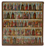 Russia by Icon of the Minea for December, c. 1750-1800, tempera on wood with gilding, sold Sep 2014