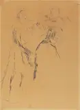 Philip Andreevich Maliavin, Drawing of two peasant women, pencil on paper