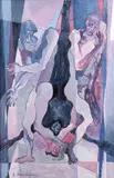 Ernst Neizvestny, Composition with three figures, acrylic on canvas