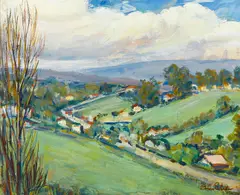 Early Los Feliz Area by Donna N. Schuster, oil on board, sold Sep 2014