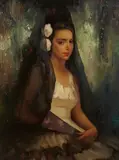R. Brownell McGrew, Portrait of a lady, oil on masonite