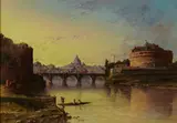 John Linton Chapman, Bridge over the Tiber, oil on canvas