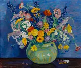 Sara Kolb Danner, Summer Flowers, oil on canvas affixed to board