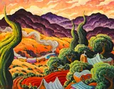 Kim Douglas Wiggins, Dusk at Galisteo, oil on canvas