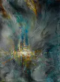 Floating City by Leonardo Nierman, 1965, oil on masonite, sold Sep 2014