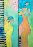 Vladimir Cora, Mujeres en la Ventana (Women in the Window), 1990, oil and acrylic on canvas
