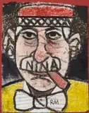 Good-Bye Al (Self Portrait with Nina) by Richard Marshall Merkin, 2003, pastel and oil stick on paper, offered Sep 2014
