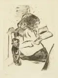 Marc Chagall, Die Grossmuter, pl. 4, from Mein Leben (K. 4; C. bk. 2), 1922, Etching and drypoint on laid paper with 'G G in circle' watermark