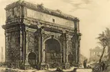 Giovanni Battista Piranesi, Veduta dell'Arco di Constantino; Veduta dell'Arco di Settimio Severo, from Vedute di Roma (WE. 230; 232; H. 96; 99), 1771; 1772