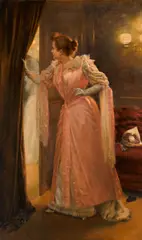 Manuel Cusí i Ferret, A pang of jealousy, oil on canvas