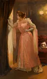 Manuel Cusí i Ferret, A pang of jealousy, oil on canvas