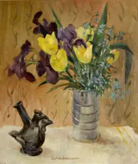 Victor Michail Arnautoff, Yellow tulips, oil on canvas