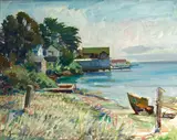 Gordon Nicholson Cope, View along the shore, 1971, oil on masonite