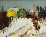 Thomas Lorraine Hunt, A farm house in winter