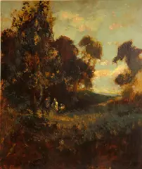 Evening shadows by William Keith, oil on panel, sold Aug 2014