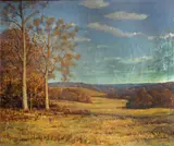 Isaac Watt Meridith, Autumn landscape, oil on canvas