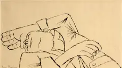 Coral Vets #8 - Dying Man by Ben Shahn, 1945, ink on paper, offered Aug 2014
