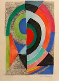 Sonia Delaunay, Unititled (Semi-circles), 1971, Color etching with aquatint on japon nacré paper