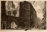 Veduta degli avanzi del Foro di Nerva, from Vedute di Roma (H. 42; W. 181) by Giovanni Battista Piranesi, 1757, Etching on laid paper, the fifth state (of 7), a posthumous Roman edition, sold Aug 2014