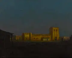 Adobe at night by Will Sparks, oil on canvas, sold Aug 2014